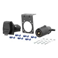 CURT 7-Way Blade Connector Plug & Socket with Hardware (Packaged) Front_Angled_Left