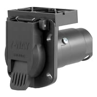 CURT 58417 7-Way Vehicle Connector Plug & Socket with Integrated Bracket Front_Angled_Left