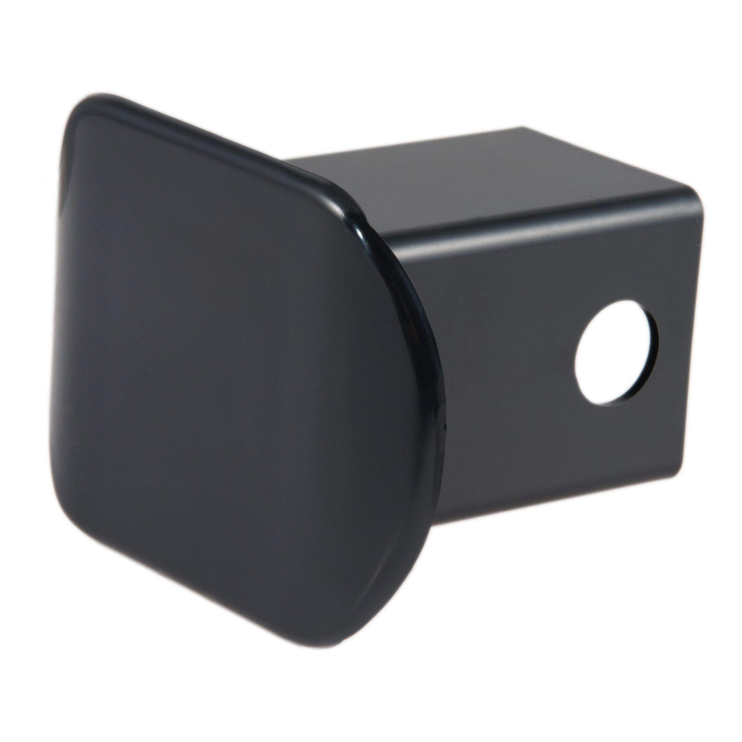 Couvre-attelage en acier pour ouverture 2 po CURT, plastique noir Front_Three_Fourths_Angled_Left