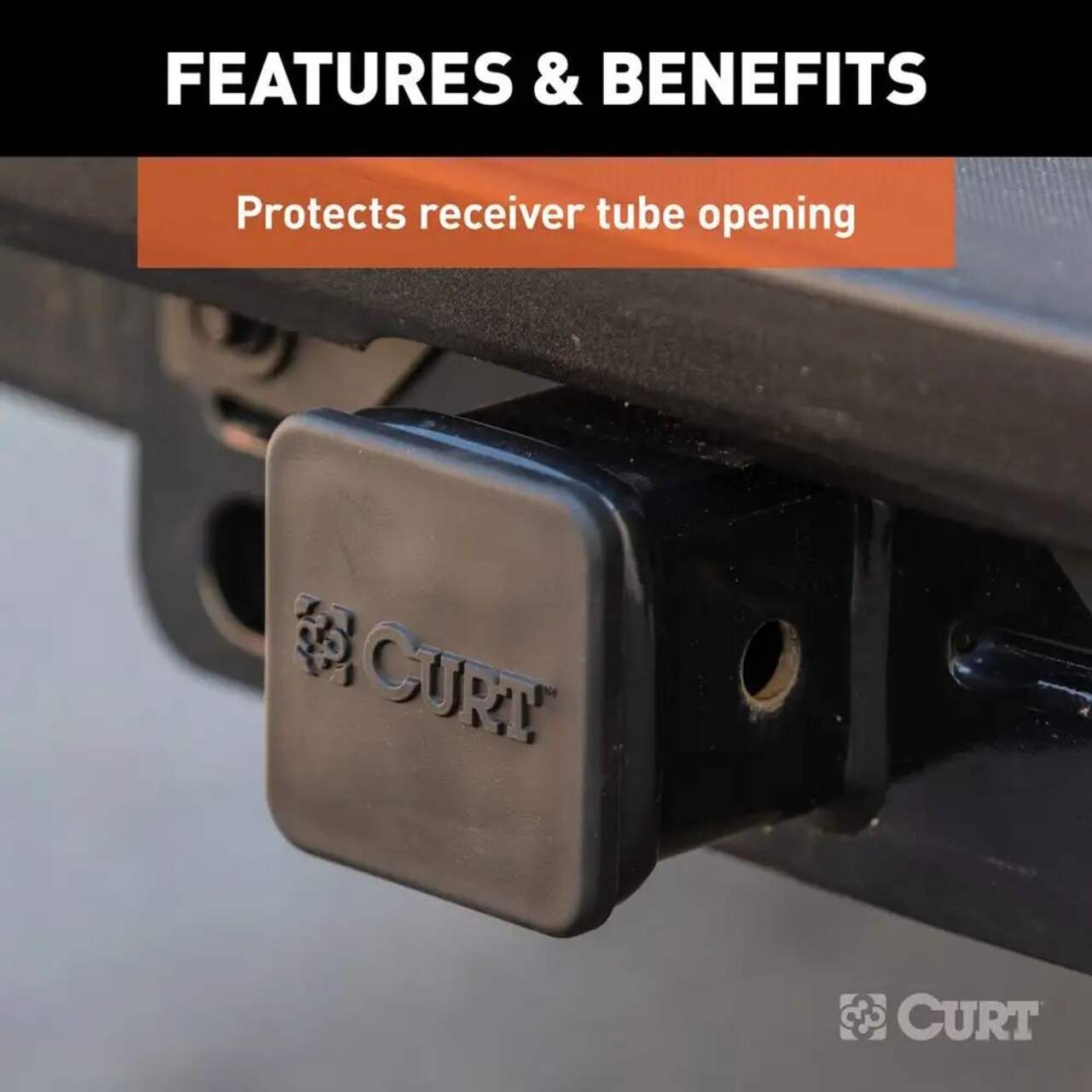 CURT Rubber Hitch Tube Cover, 1-1/4-in