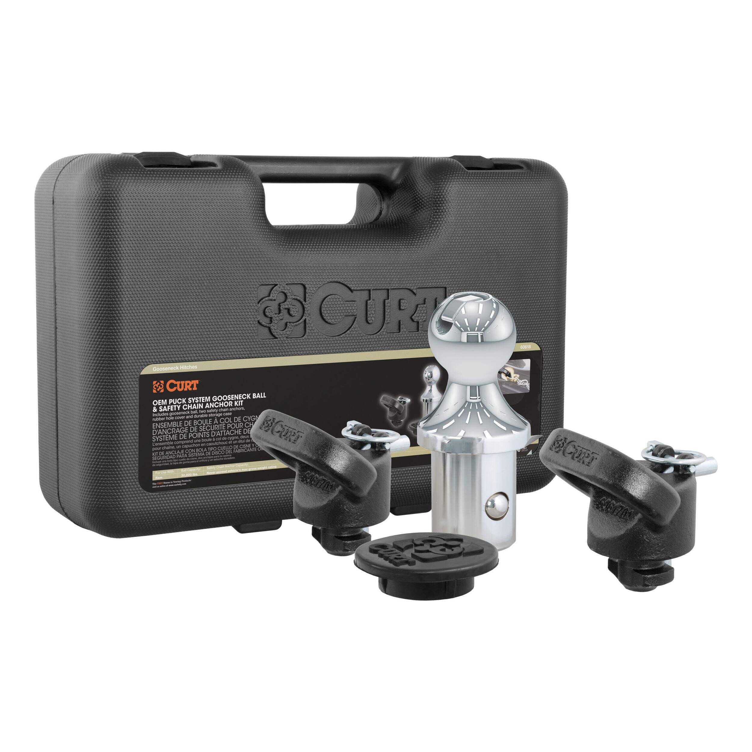 CURT OEM Puck System 2-5/16-in Gooseneck Kit, Select Models Front_Angled_Right