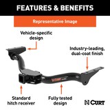 CURT 13523 Class 3 Trailer Hitch, 2-in Receiver, Fits Select Honda Odyssey Front_Angled_Left