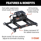 CURT 16058 A25 Sliding 5th Wheel Hitch, 25,000 lbs, Fits Select Ram 2500, 3500 Puck System Front_Angled_Right