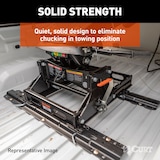 CURT 16059 A25 Sliding 5th Wheel Hitch, 25,000 lbs, Fits Select Silverado, Sierra Puck System Front_Angled_Left