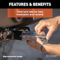 CURT 70143 Custom Tow Bar Base Plate Brackets for Dinghy Towing, Fits Select Ford Bronco with Modular or Standard D-Ring Bumper CloseUp