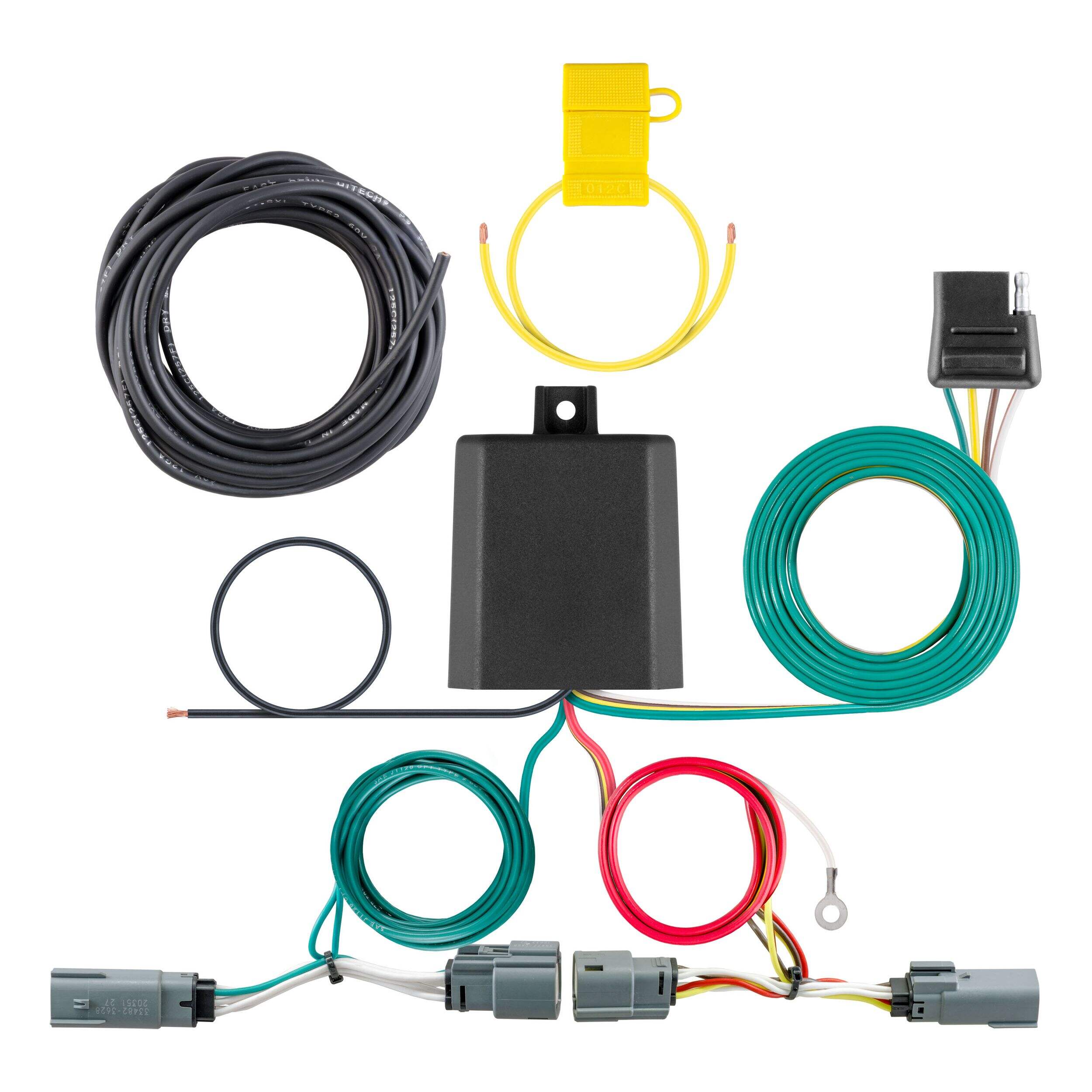 CURT 56462 Custom Wiring Harness, 4-Way Flat Output, Select Ford Bronco Composite_or_Mixed