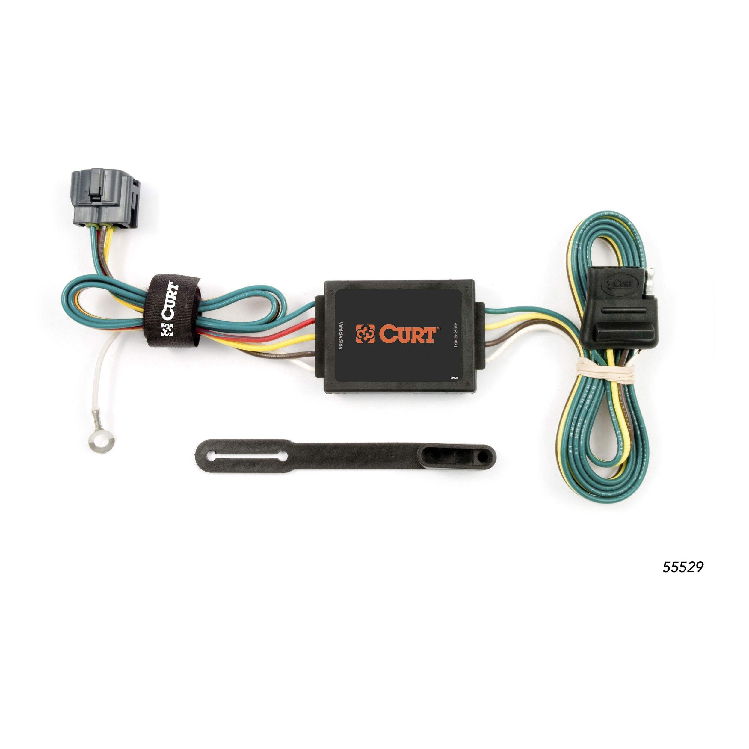 CURT 55529 Vehicle-Side Custom 4-Pin Trailer Wiring Harness, Fits Select Kia Sportage Overhead_Flat