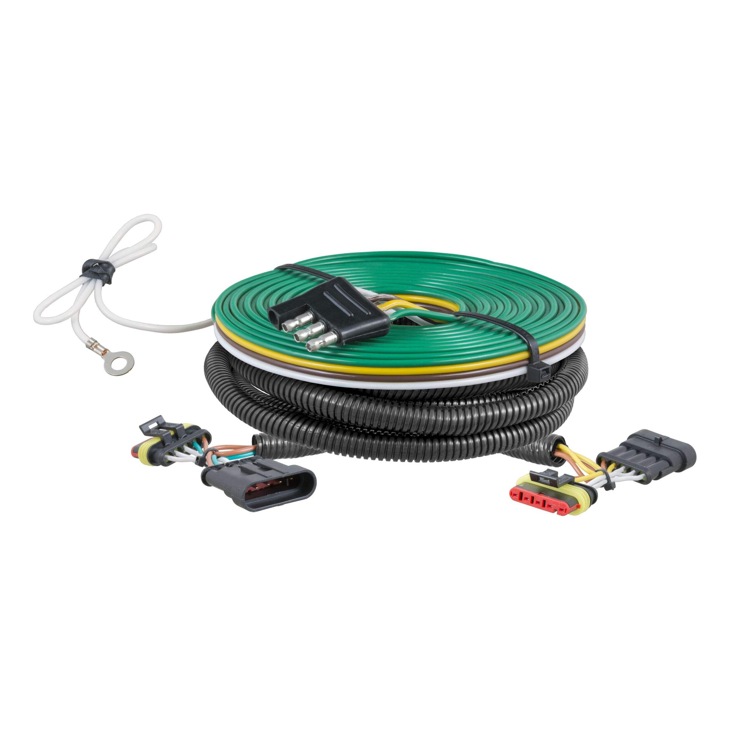 CURT 58911 Custom Towed-Vehicle RV Wiring Harness for Towing, Select Fiat 500 Front_Elevated