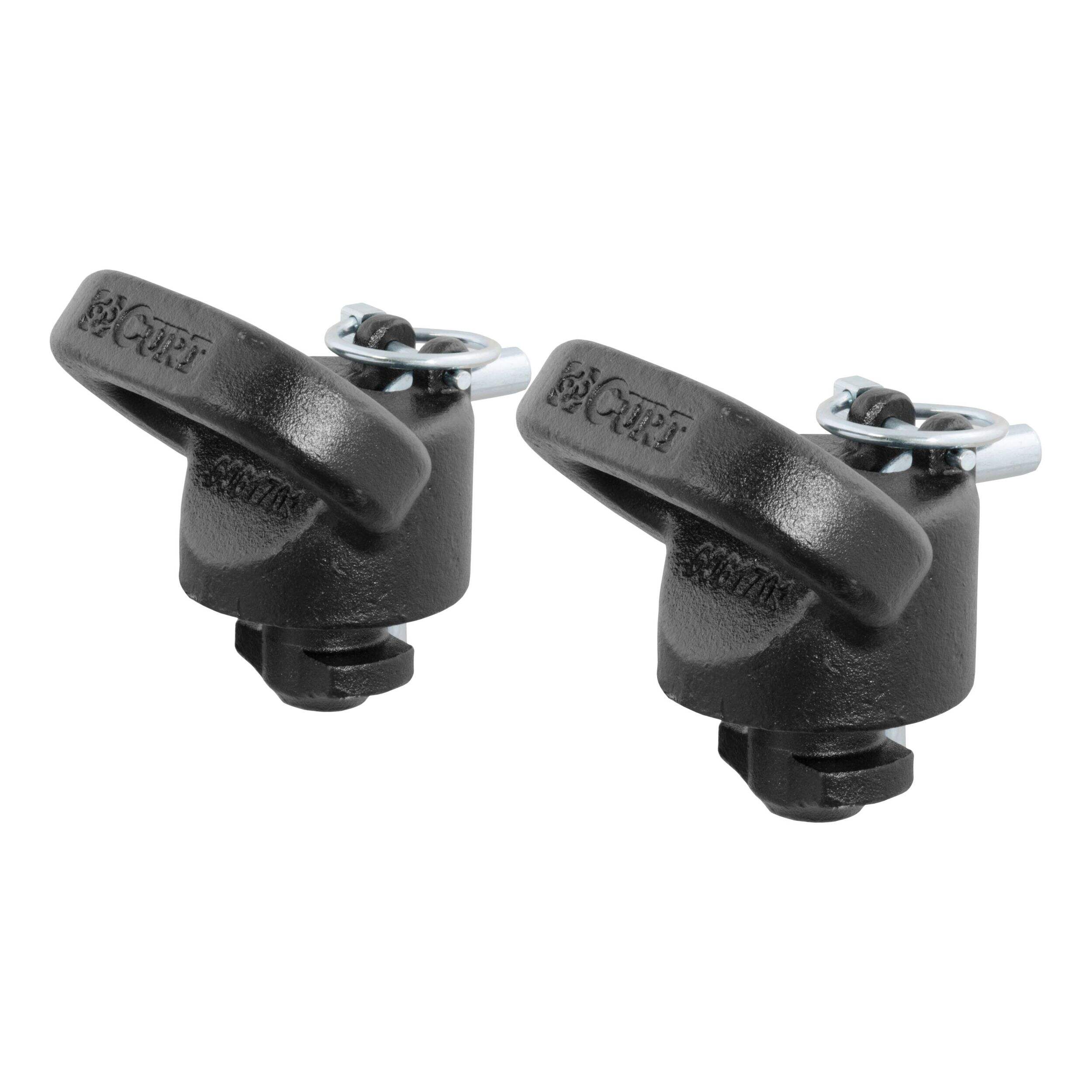 CURT OEM Puck System Gooseneck Safety Chain Anchors, Select Models Front_Angled_Left