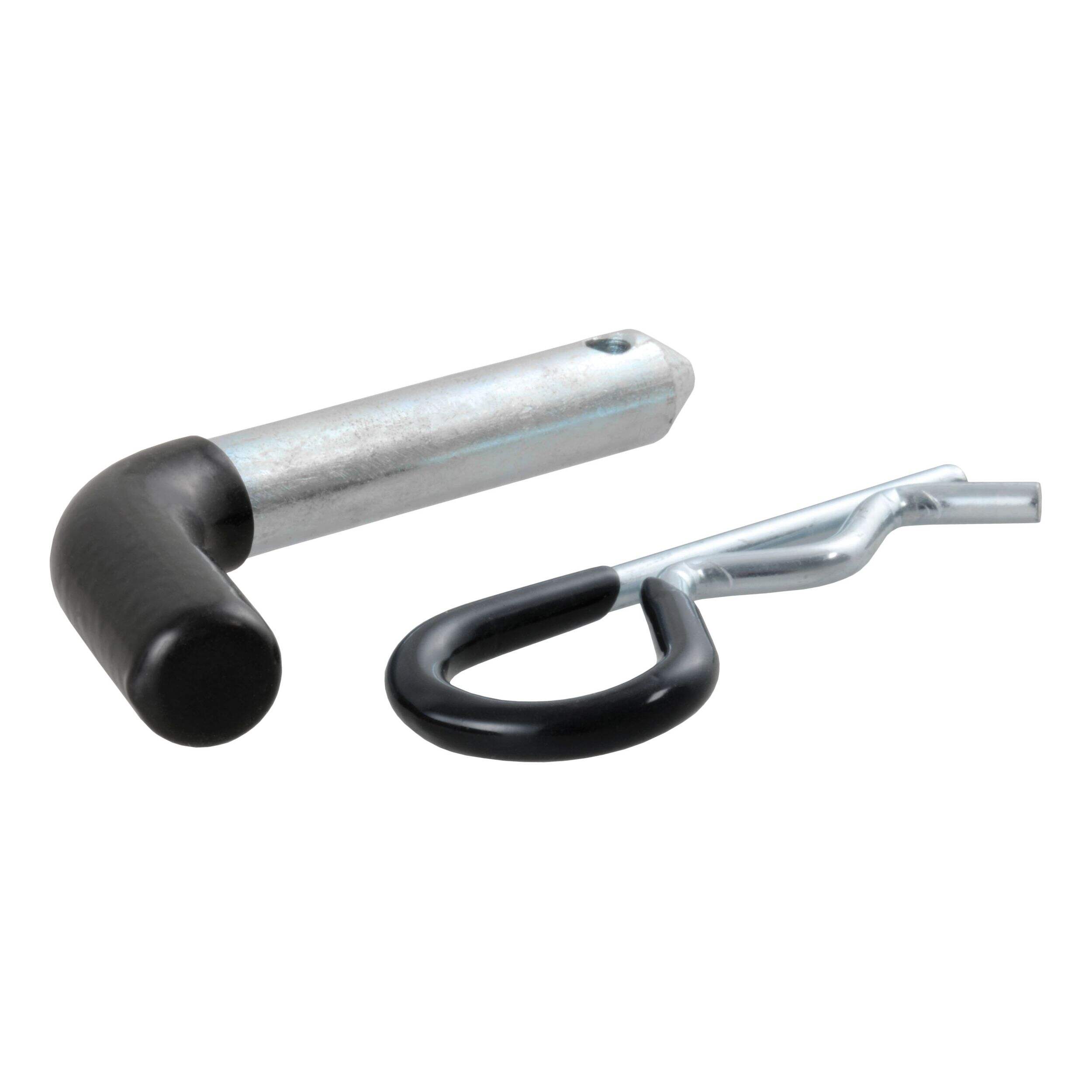 CURT 21410 1/2-in Hitch Pin (1-1/4-in Receiver, Zinc with Rubber Grip) Front_Three_Fourths_Angled_Left
