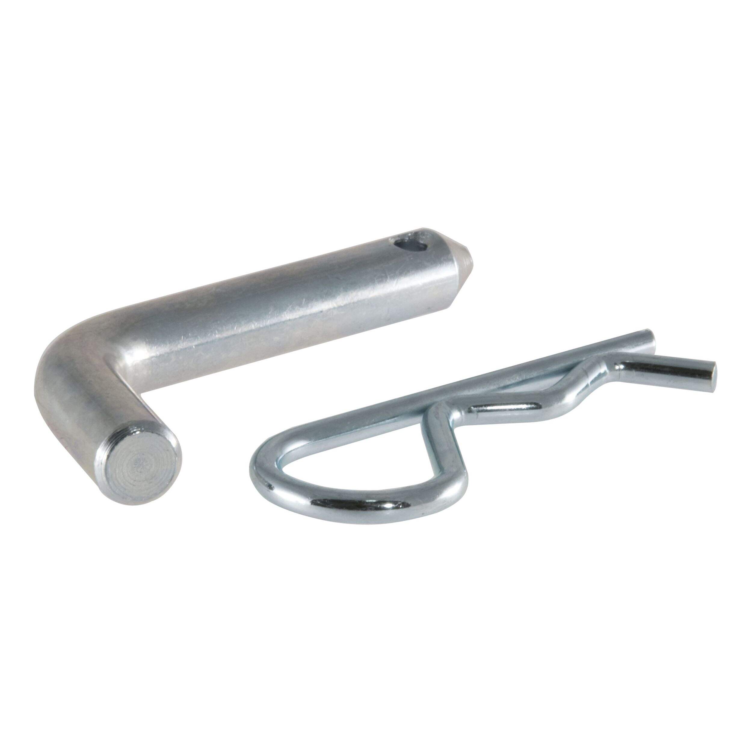 CURT 21400 1/2-in Hitch Pin (1-1/4-in Receiver, Zinc) with Bent Handle Front_Three_Fourths_Angled_Left