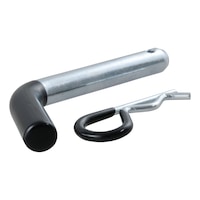 CURT 21511 5/8-in Hitch Pin 2-in Receiver, Zinc with Rubber Grip, Packaged Front_Three_Fourths_Angled_Left