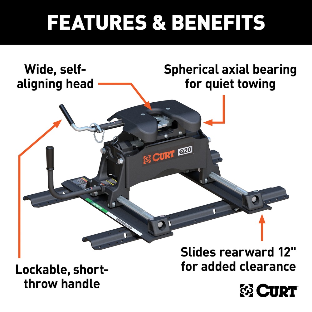 CURT Q20 Sliding 5th Wheel Hitch, Select Models Canadian Tire