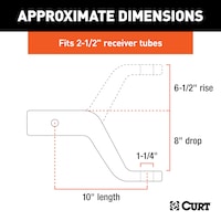 CURT 45460 Commercial Duty Forged Ball Mount (2-1/2-in Shank, 8-in Drop) Front_Flat