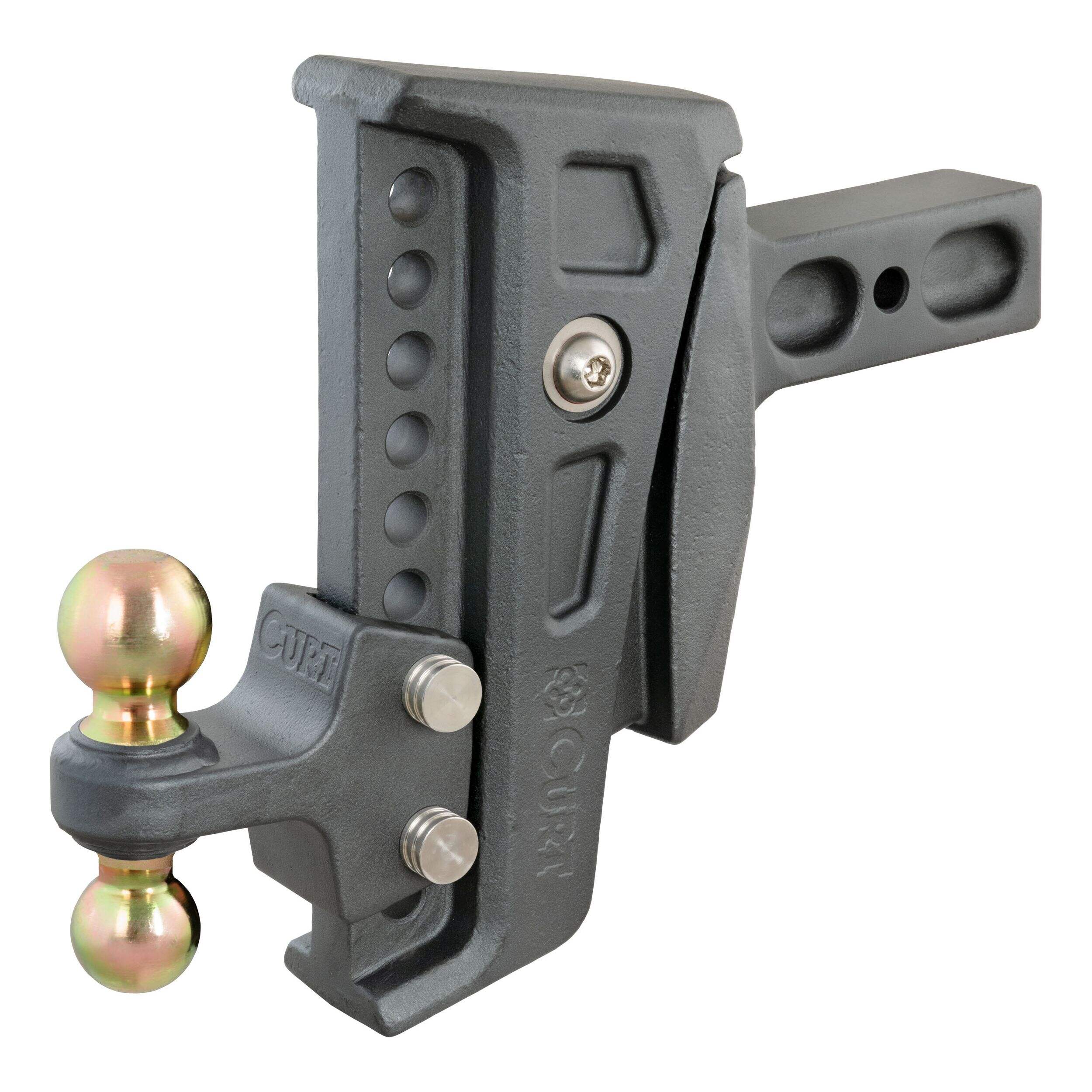 CURT 45955 Rebellion XD Adjustable Cushion Hitch (2-1/2-in Shank, 20K) Front_Three_Fourths_Angled_Left