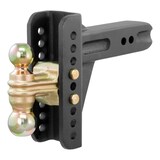 CURT 45902 Adjustable Channel Mount with Dual Ball & 2-1/2-in Shank Front_Angled_Left