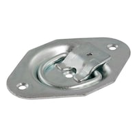 CURT 1-3/8-in x 1-7/8-in Recessed Tie-Down Ring (1200-lb, Clear Zinc) Front_Three_Fourths_Angled_Left