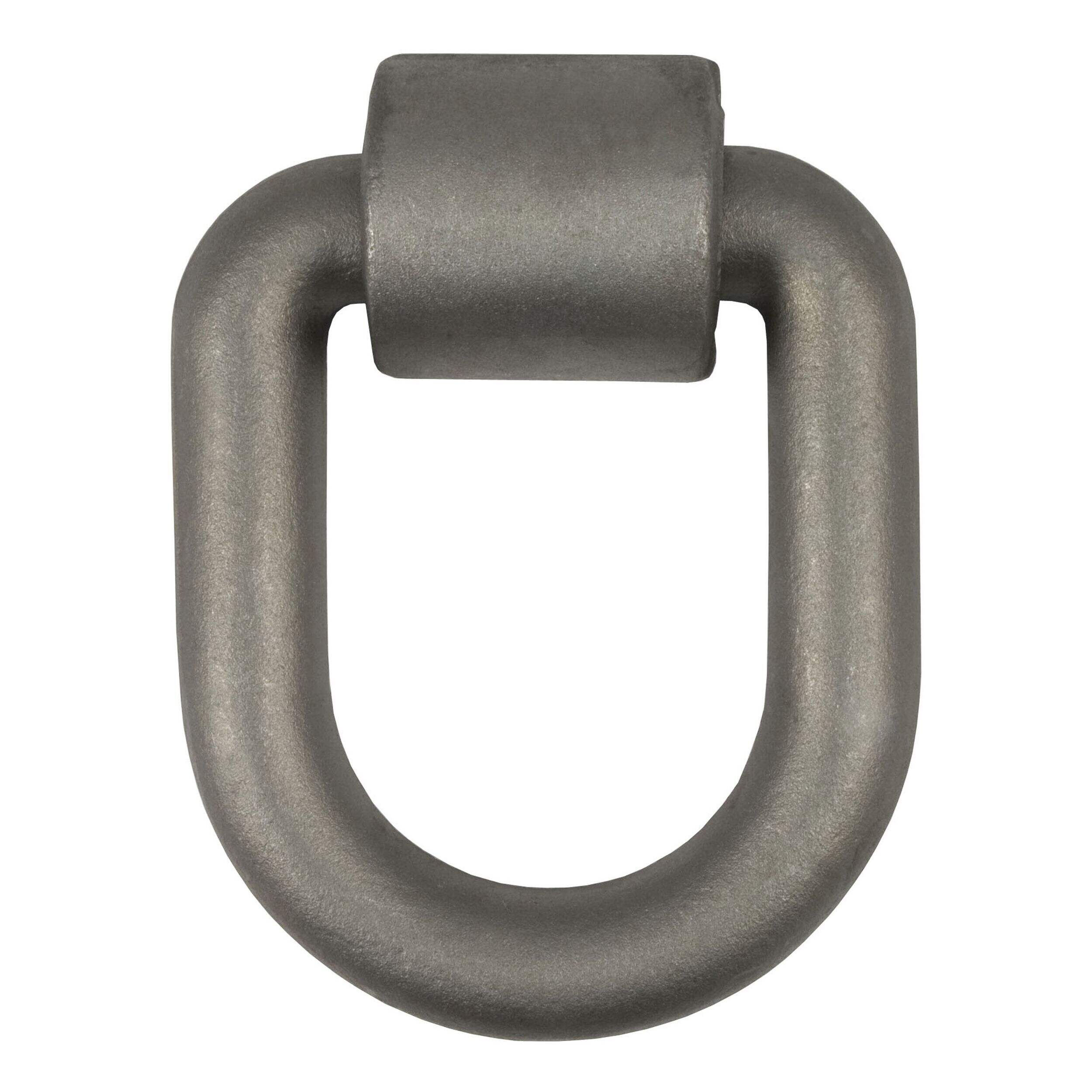 CURT 83780 3 x 4-in Weld-On Tie-Down D-Ring (15,587 lbs, Raw Steel) Overhead_Flat