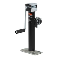 CURT 28354 Pipe-Mount Swivel Jack with Side Handle (5000lb, 10" Travel) Front_Three_Fourths_Angled_Right