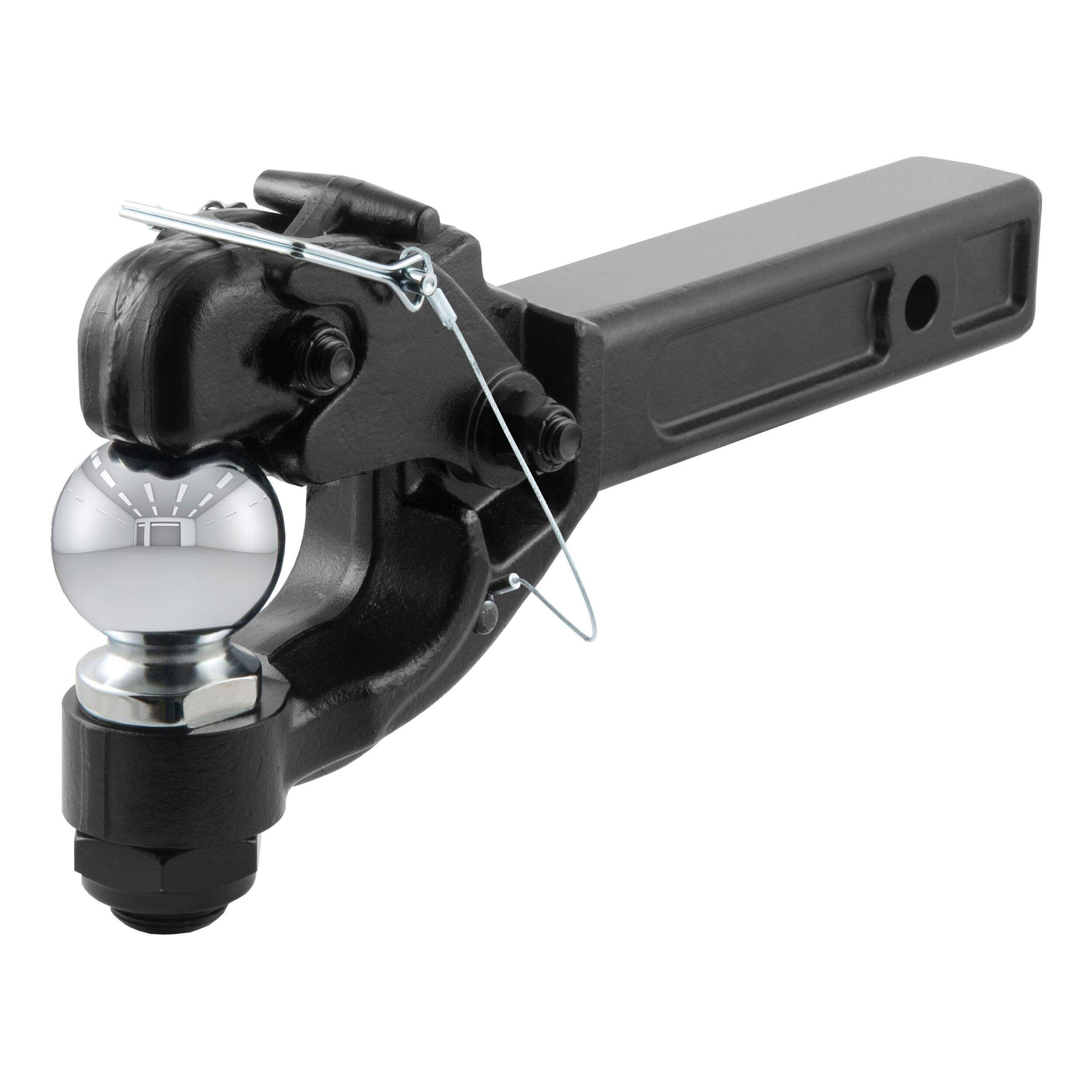 CURT 48007 Receiver-Mount Ball & Pintle Hitch (2-in Shank, 2-5/16-in Ball, 12,000-lb) Front_Angled_Left