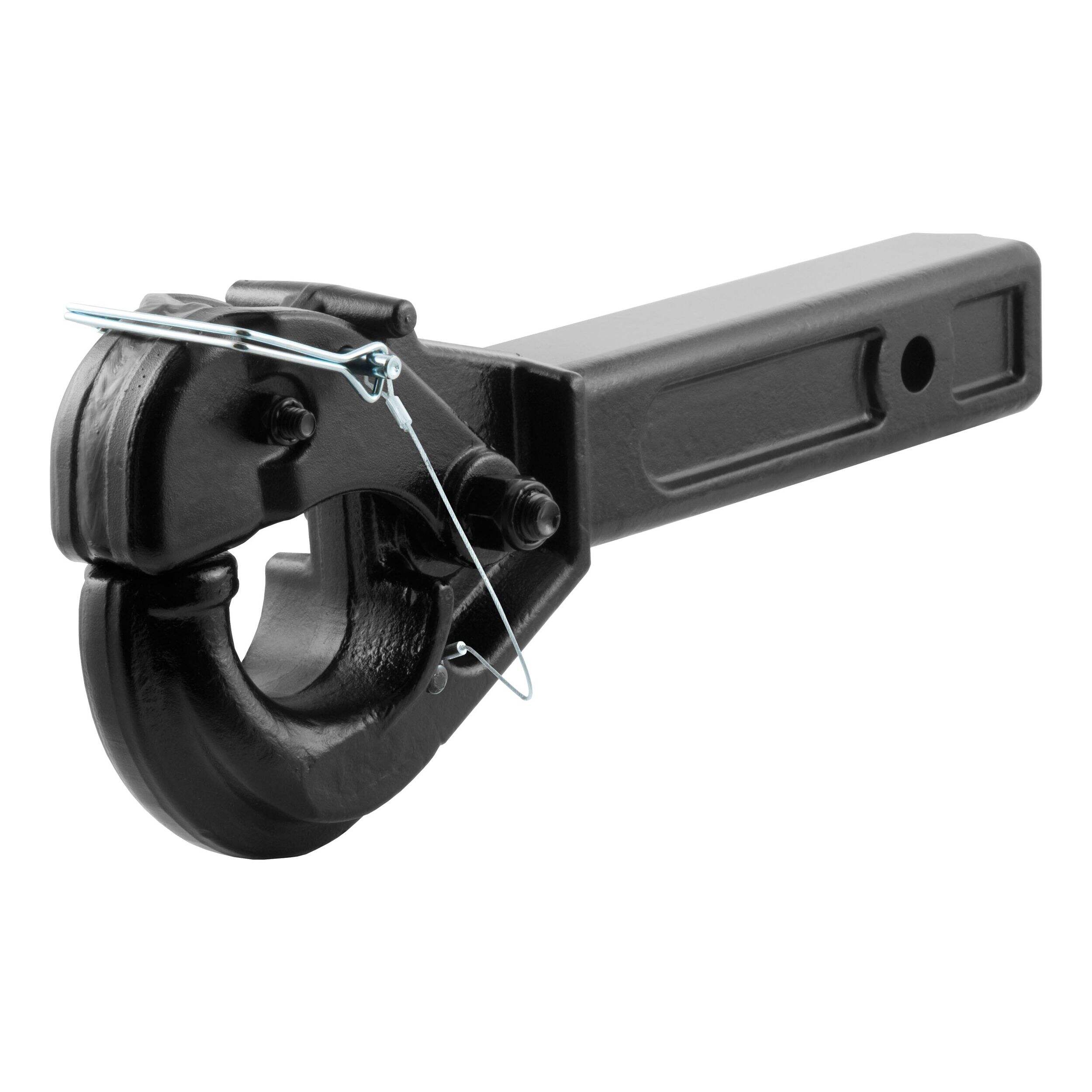 CURT 48005 Receiver-Mount Pintle Hook (10K lb, 2-1/2" Lunette Rings) Front_Angled_Left