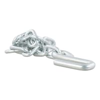 CURT 80040 27" Safety Chain with 1 S-Hook (5,000 lbs, Clear Zinc) Front_Angled_Right