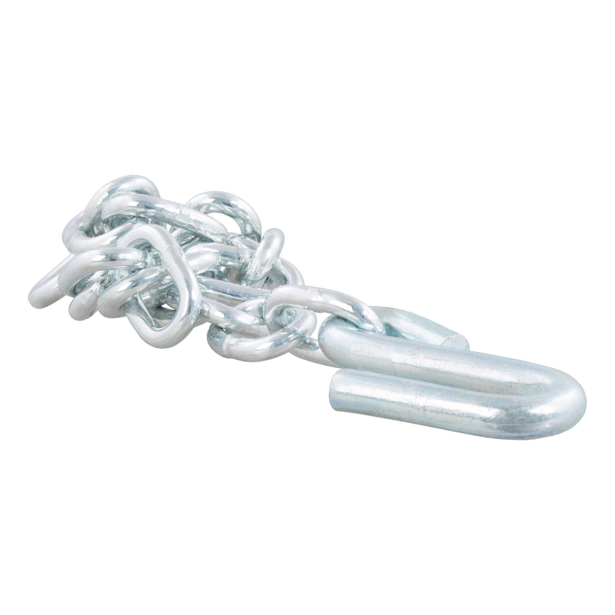 CURT 80300 27" Safety Chain with 1 S-Hook (7,000 lbs, Clear Zinc) Front_Angled_Right