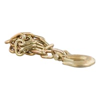 CURT 80303 35" Safety Chain with 1 Clevis Hook (12600 lbs, Yellow Zinc) Front_Three_Fourths_Angled_Right