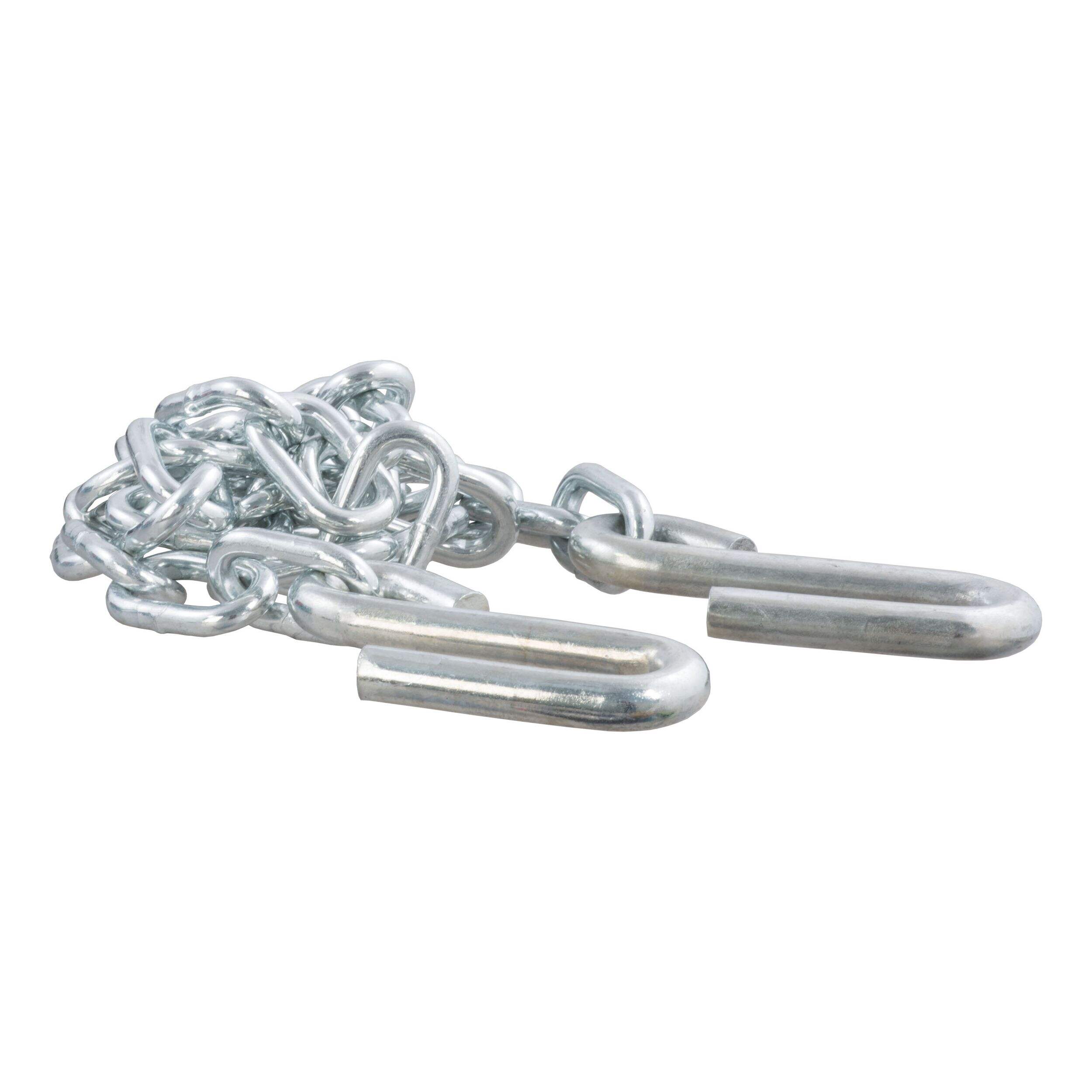 CURT 80030 48" Safety Chain with 2 S-Hooks (5,000 lbs, Clear Zinc) Front_Angled_Right