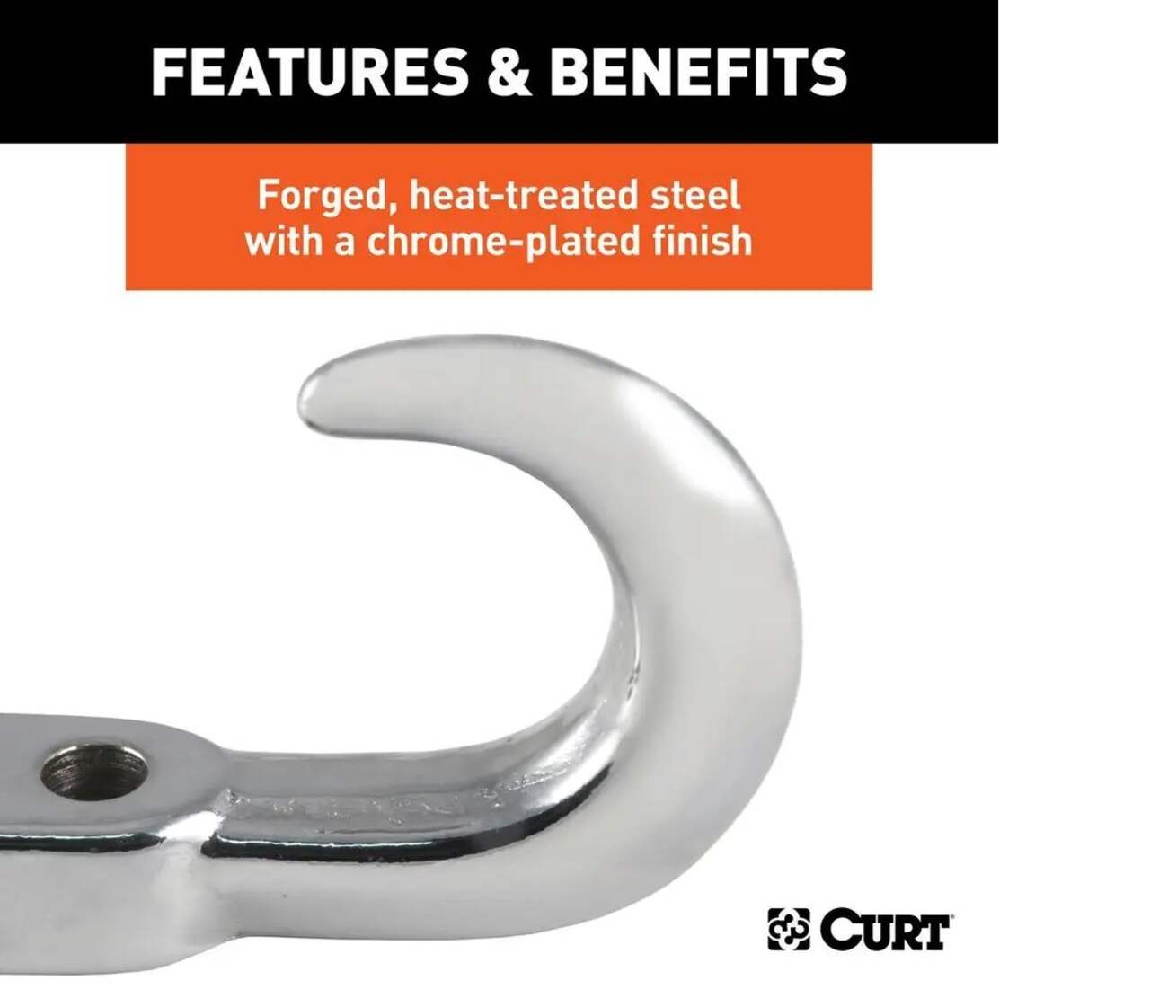 CURT Tow Hook with Hardware (10,000-lb, Chrome)