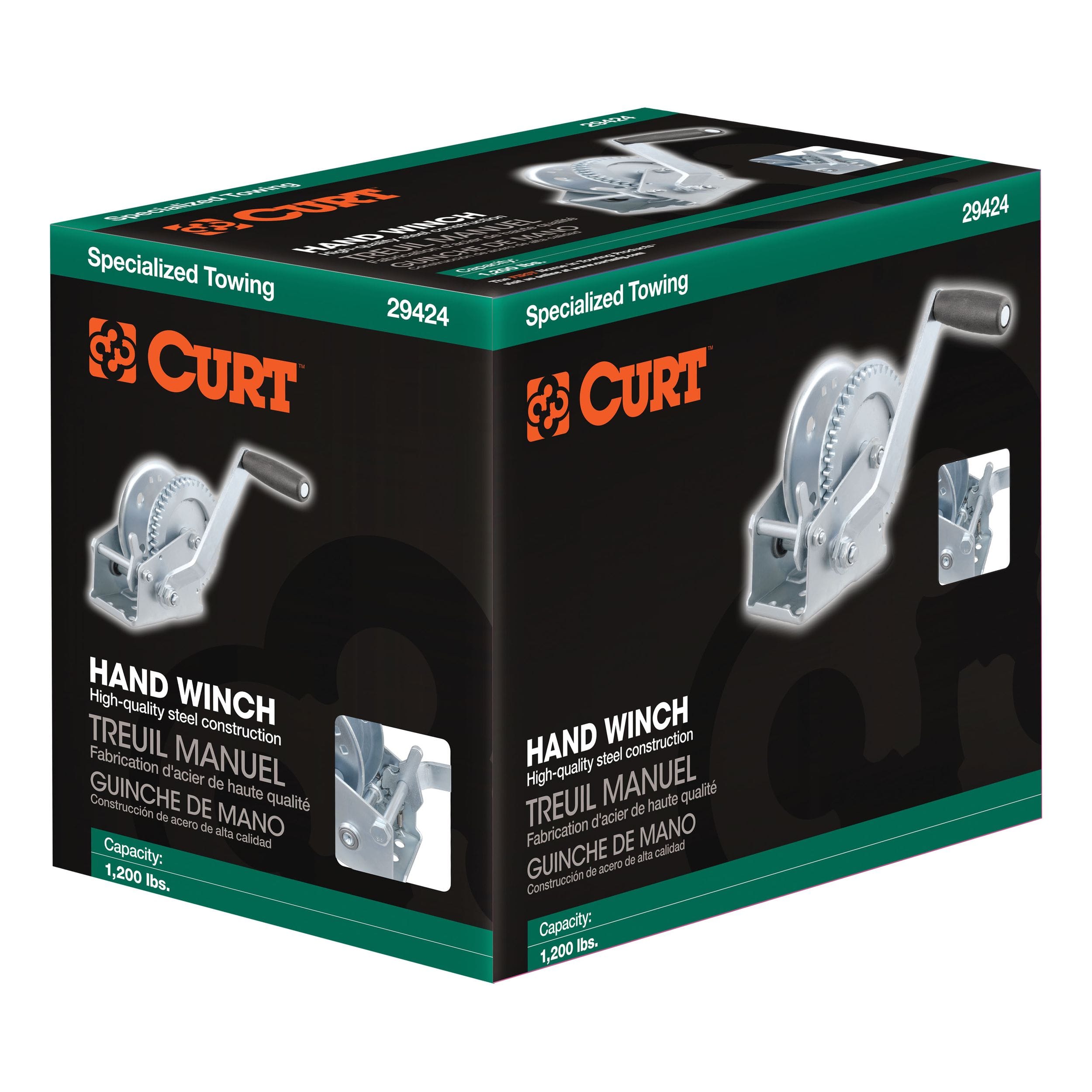 CURT Hand Crank Winch with 15-ft Strap