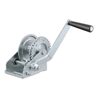 CURT 29423 Hand Crank Winch (900 lbs, 6-1/2" Handle) Front_Angled_Left