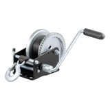 CURT 29435 Hand Crank Winch with 20' Strap (1,400 lbs, 7-1/2" Handle) Front_Three_Fourths_Angled_Left