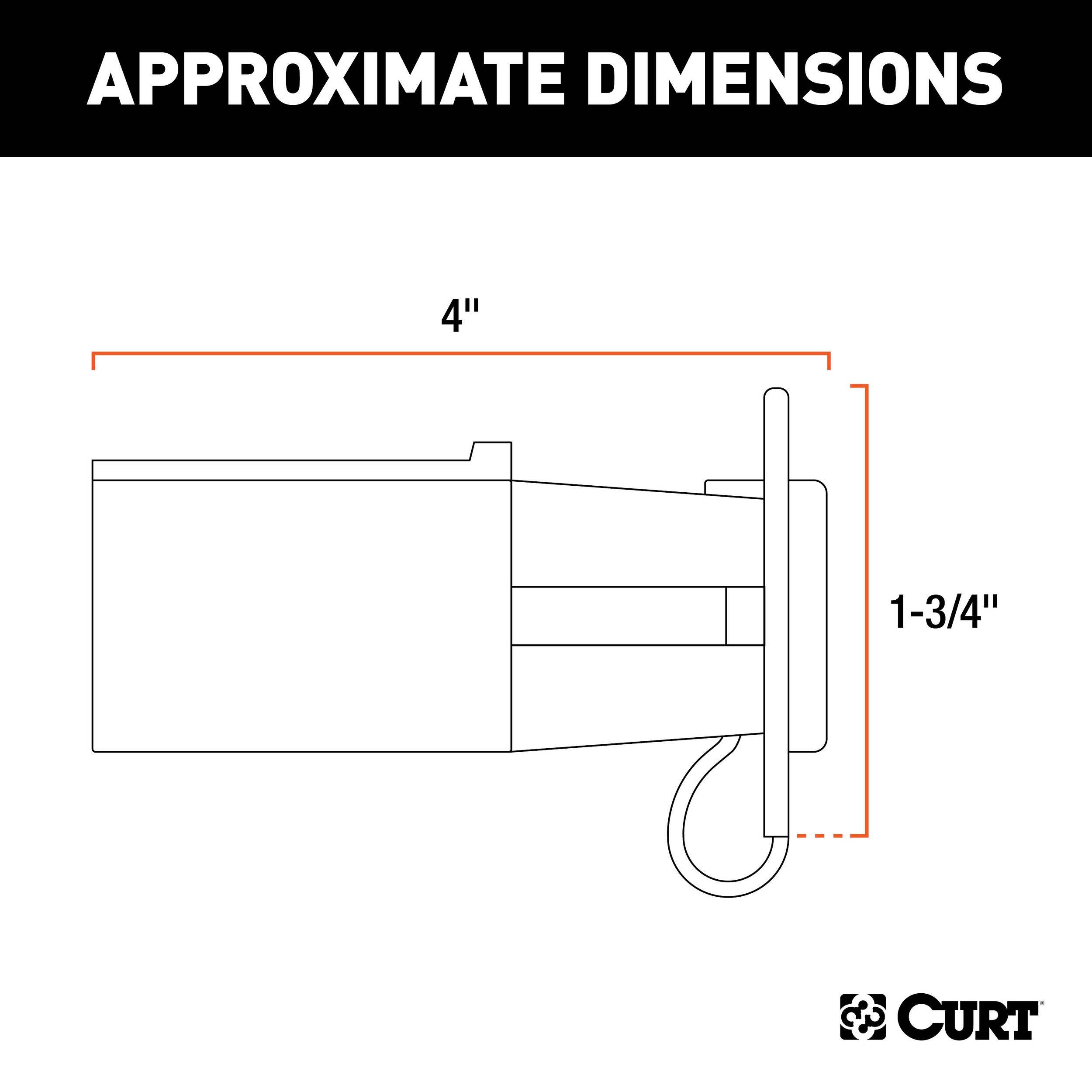 CURT 57245 Electrical Adapter with Tester 7-Way RV Blade to 4-Way Flat Overhead_Flat