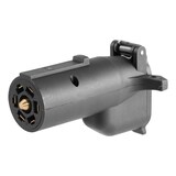 CURT Adapter with Alarm (7-Way Blade to 6-Way Round, Center Pin) Front_Angled_Left