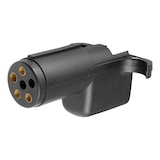 CURT 57620 Electrical Adapter 6-Way Round Vehicle to 4-Way Flat Trailer Front_Angled_Left