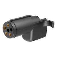 CURT 57620 Electrical Adapter 6-Way Round Vehicle to 4-Way Flat Trailer Front_Angled_Left