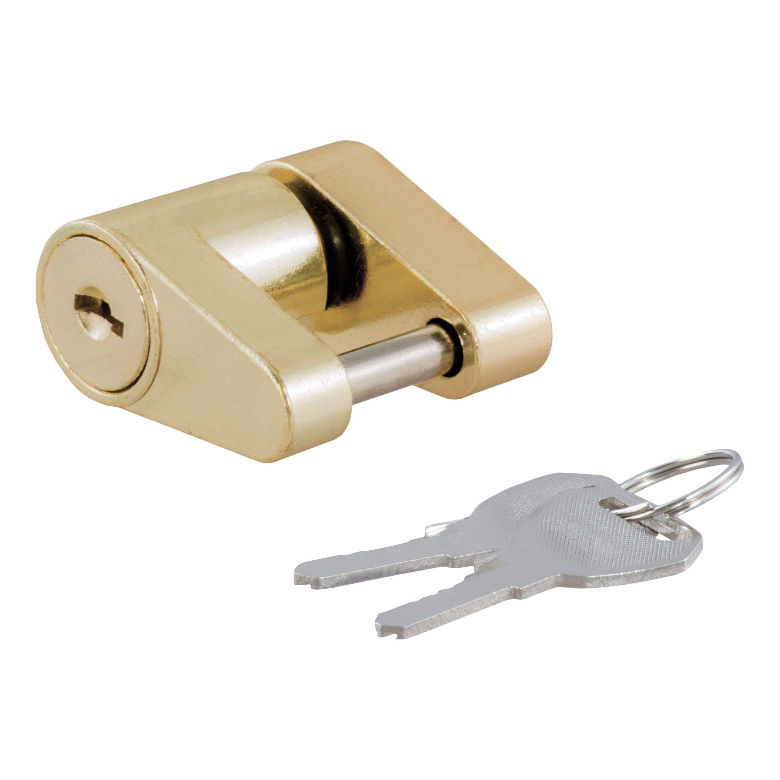 CURT 23022 Coupler Lock 1/4 Pin, 3/4" Latch Span, Padlock, Brass-Plated Composite_or_Mixed