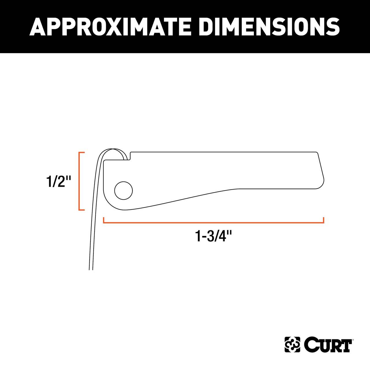 CURT Safety Latch Clevis Hook, 5/16-in