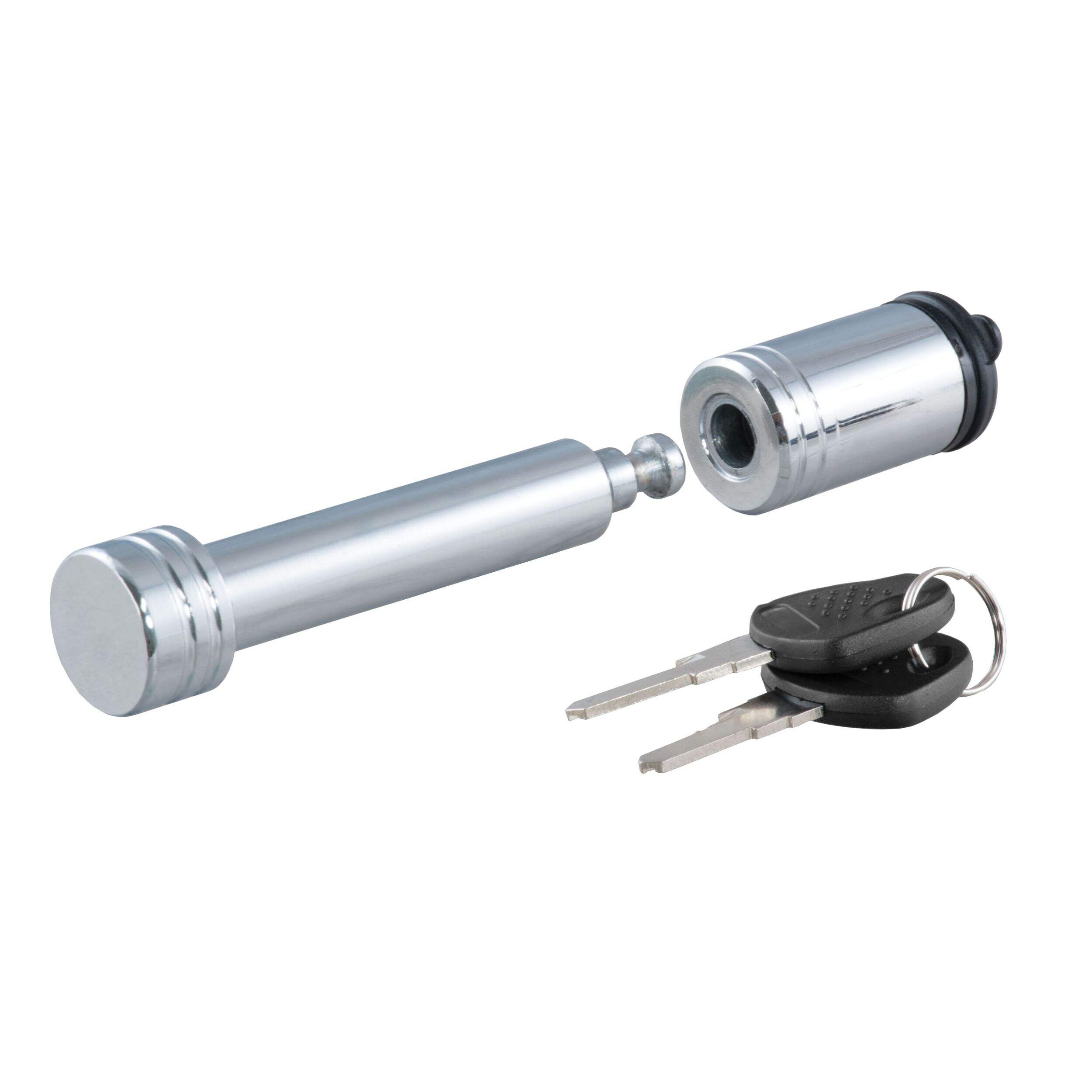 Verrou d'attelage CURT 23515, 5/8 po (réceptacle de 2, barre, chromé) Front_Angled_Left