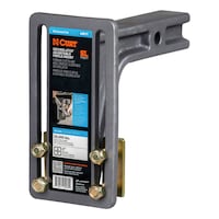 CURT 48011 SecureLatch Adjustable Pintle Mount Plate, 2" Shank, 20,000-lb Front_Three_Fourths_Angled_Left