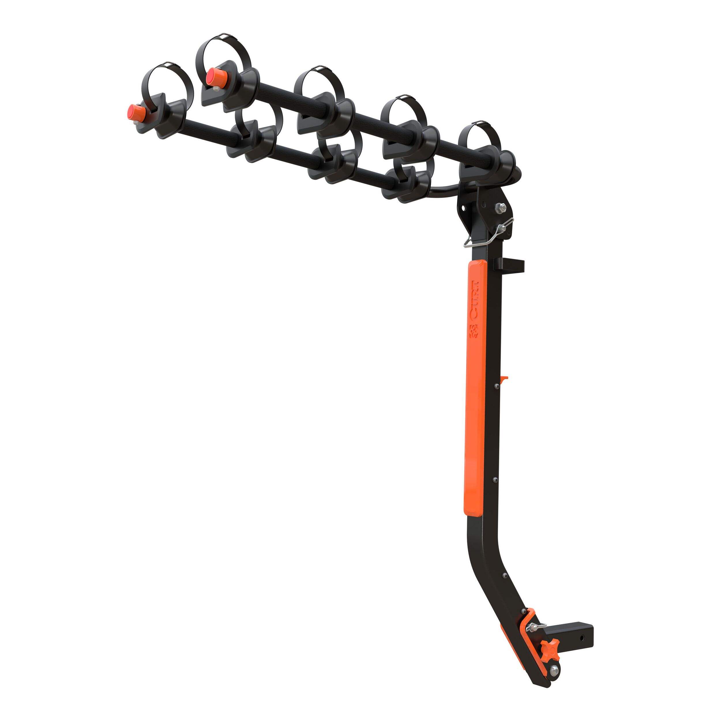 CURT 18411 ActiveLink SE 4-Bike Hitch-Mounted Bike Rack, 2-in Shank, Black Front_Angled_Left