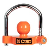 CURT 23090 Universal Trailer Coupler Lock, Bright Orange, Fits Couplers with 1-7/8-in, 2-in or 2-5/16-in Ball Diameter Front_Flat