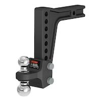 CURT 45936 Deep-Drop Adjustable Trailer Hitch Ball Mount with Dual Ball, 2-in Shank, Up to 15,000 lbs Front_Angled_Left