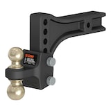 CURT 45937 HD Adjustable Hitch Ball Mount with Dual Ball, 2-1/2-in Shank, Up to 20,000 lbs Front_Three_Fourths_Angled_Left
