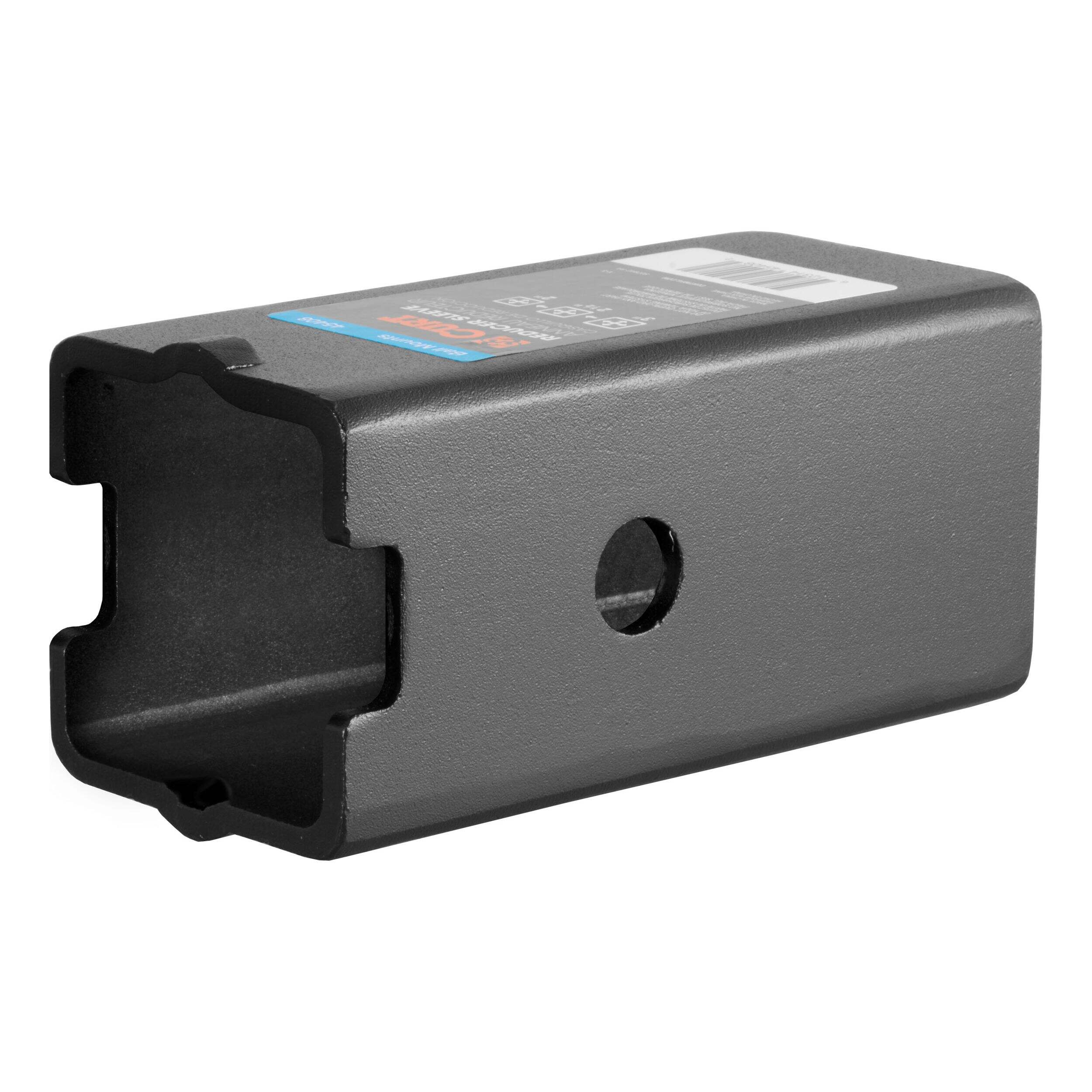 CURT 45409 Trailer Hitch Receiver Adapter Reducer Sleeve, 3 to 2-1/2-in Shank, with Ball Mount & Pins Front_Angled_Left