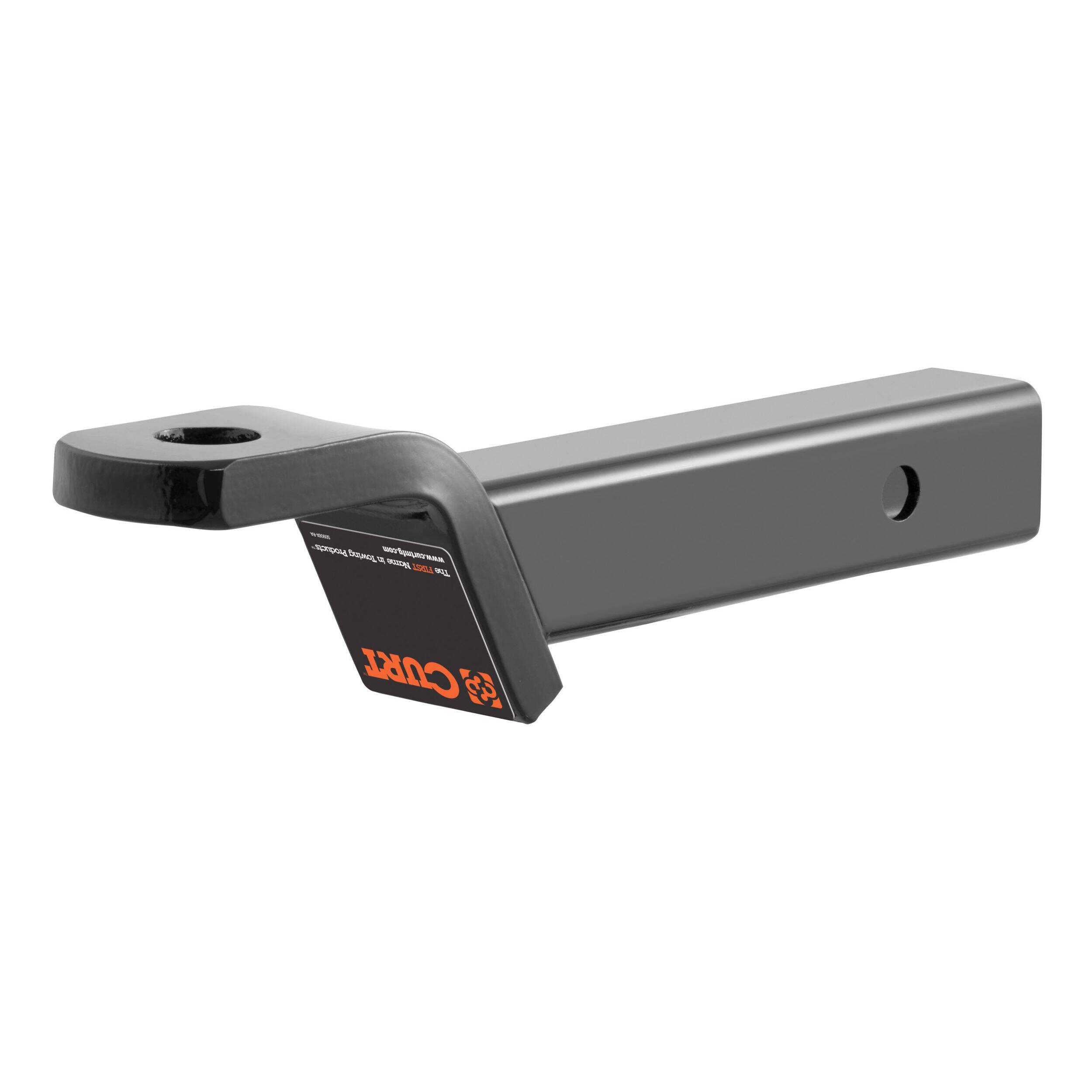 Support à boule d'attelage de remorque CURT 45840 classe 3, importé, pour récepteur 2 po, 7 500 lb, trou de 1 po, abaissement de 2 po, élévation de 3⁄4 po Front_Three_Fourths_Angled_Left