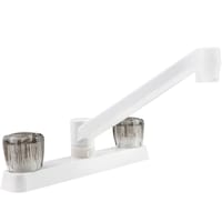 Dura Faucet DF-PK600S-WT Plastic 2-Handle RV Kitchen Faucet, White Front_Three_Fourths_Angled_Right