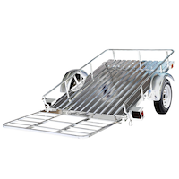 Remorque utilitaire à rail ouvert galvanisée à essieu simple DK2, 4 x 6 pi Front_Angled_Left