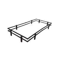 DK2 by Marlon 4-ft x 8-ft Open Rail Kit , Black, Compatible with DK2 4-ft x 8-ft Trailer Models Front_Angled_Left